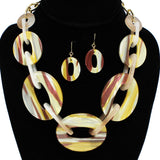 95388, OVAL GLITTER CELLULOID ACETATE NECKLACE