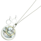95592, ROUND ABALONE LONG PENDANT NECKLACE