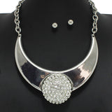 96939, PAVE RHINESTONE BALL ACCENT NECKLACE
