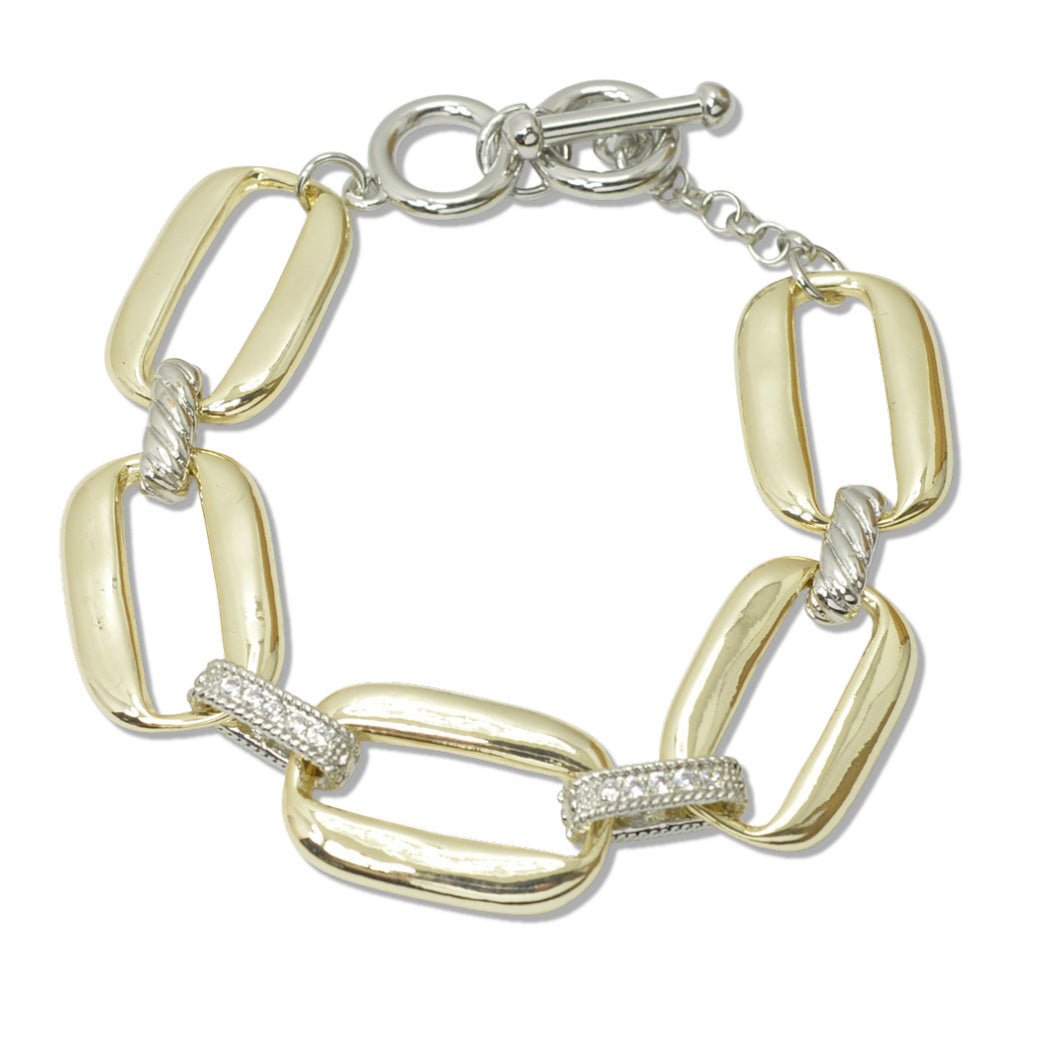 Natural Gemstone Bracelet with 14k Gold Filled Toggle