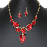 107832, LEAF ENAMEL STATEMENT NECKLACE