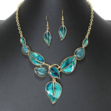 107833, LEAF ENAMEL STATEMENT NECKLACE