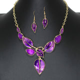 107832, LEAF ENAMEL STATEMENT NECKLACE