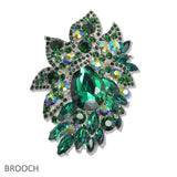 107700, FLORAL RHINESTONE EVENING BROOCH PIN