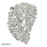 107702, FLORAL RHINESTONE EVENING BROOCH PIN