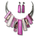 099164, GEOMETRIC VERTICAL BAR STATEMENT NECKLACE