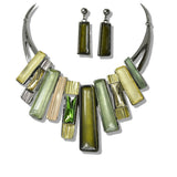 099164, GEOMETRIC VERTICAL BAR STATEMENT NECKLACE