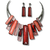 099164, GEOMETRIC VERTICAL BAR STATEMENT NECKLACE