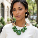 113031, CHUNKY ORGANIC PEBBLE BEAD STATEMENT NECKLACE