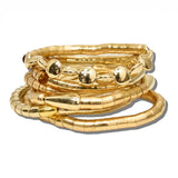 BL263405G 0 · Multi Layered Metallic Stretch Bracelet Set – Gold