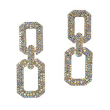 100022, GEOMETRIC CRYSTAL RHINESTONE EARRING