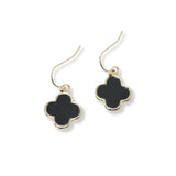 100062, DESIGNER INSPIRED MOTHER OF PEARL CLOVER DANGLE EARRING
