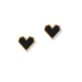100087, MOTHER OF PEARL HEART STUD EARRING