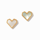 100087, MOTHER OF PEARL HEART STUD EARRING