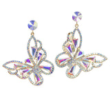 100097, BUTTERFLY RHINESTONE DANGLE EARRING