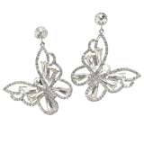 100097, BUTTERFLY RHINESTONE DANGLE EARRING