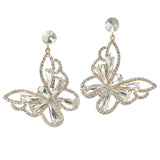 100097, BUTTERFLY RHINESTONE DANGLE EARRING