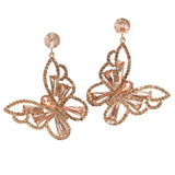 100097, BUTTERFLY RHINESTONE DANGLE EARRING