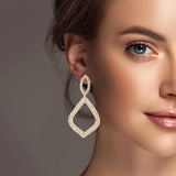 100103, GEOMETRIC CRYSTAL RHINESTONE EARRING