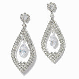 100106, MARQUISE CUBIC ZIRCONIA ACCENT CRYSTAL RHINESTONE DANGLE EARRING