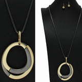 100117, GEOMETRIC LONG PENDANT NECKLACE