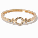 100140, ROUND CRYSTAL RHINESTONE METAL BRACELET