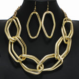 100170, GEOMETRIC DOUBLE METAL NECKLACE