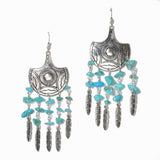 100180, WESTERN LEAF TASSEL DANGLE EARRING