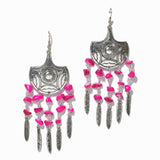 100180, WESTERN LEAF TASSEL DANGLE EARRING