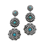 100187, WESTERN CONCHO DROP DANGLE EARRING
