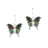 100189, BUTTERFLY ABALONE DANGLE EARRING