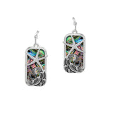 100191, STARFISH ABALONE RECTANGLE DANGLE EARRING