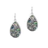 100191, SEA TURTLE ABALONE TEARDROP DANGLE EARRING