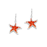 100195, STARFISH ENAMEL WITH CRYSTAL RHINESTONE DANGLE EARRING