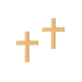 100203, CROSS HAMMERED METAL STUD EARRING