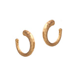 100206, HAMMERED ROUND METAL HOOP EARRING