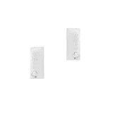 100211, RECTANGLE HAMMERED METAL STUD EARRING