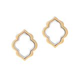 100213, QUATREFOIL HAMMERED METAL STUD EARRING