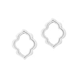 100213, QUATREFOIL HAMMERED METAL STUD EARRING