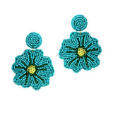 100217, FLOWER SEED BEADED DANGLE EARRING