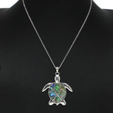 100220, SEA TURTLE ABALONE PENDANT NECKLACE