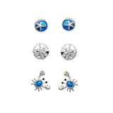 100221, CRAB OCEAN THEME STUD EARRING SET