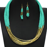 100222, MULTI LAYERED SEED BEADED NECKLACE