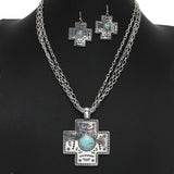 100232, WESTERN CROSS PENDANT NECKLACE