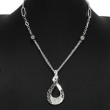 100236, "MOM" TEARDROP FILIGREE PENDANT NECKLACE