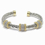 100263, DESIGNER INSPIRED PAVE CUBIC ZIRCONIA CUFF BRACELET