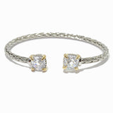 100264, 14K GOLD PLATED, DESIGNER INSPIRED CUBIC ZIRCONIA CUFF BRACELET