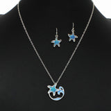 100267, STARFISH GLITTER PENDANT NECKLACE