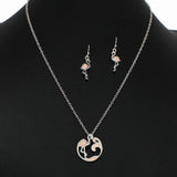 100267, FLAMINGO GLITTER PENDANT NECKLACE