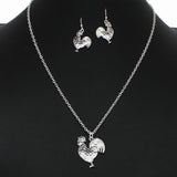 100281, ROOSTER TEXTURED METAL PENDANT NECKLACE